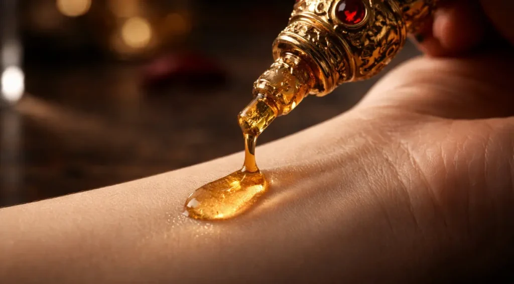 attar árabe óleo de perfume aplicação concentração