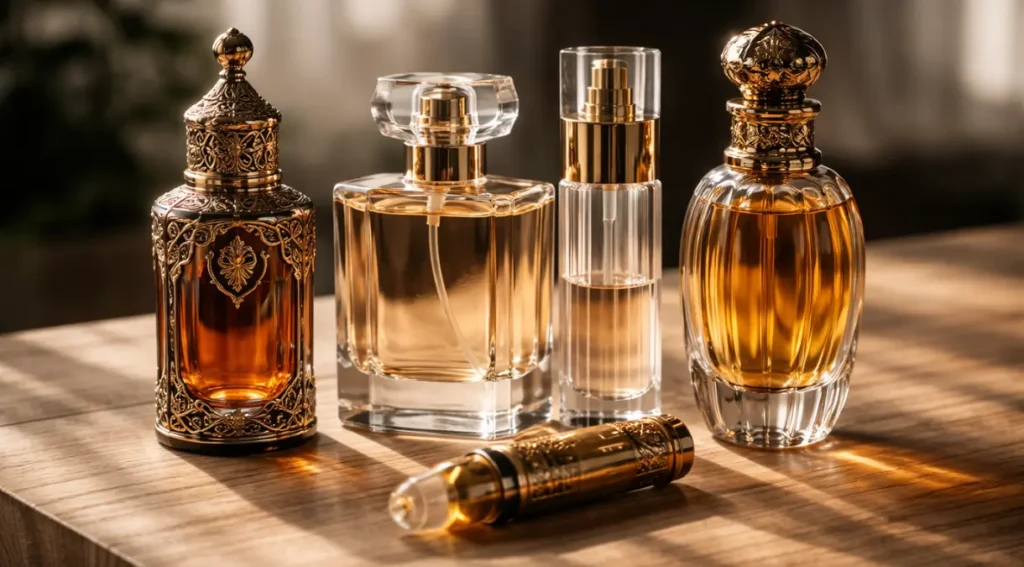 coleção perfumes árabes europeus layering combinação