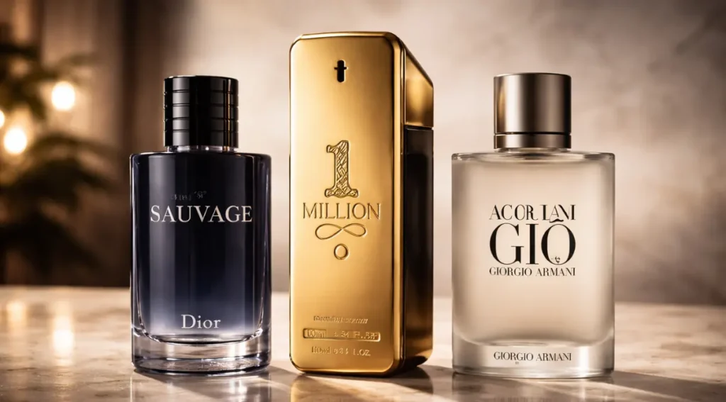 perfumes masculinos importados mais vendidos Sauvage 1 Million Acqua di Gio