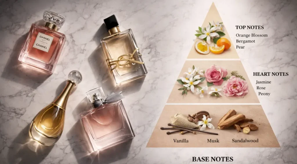 pirâmide olfativa notas perfume como funciona