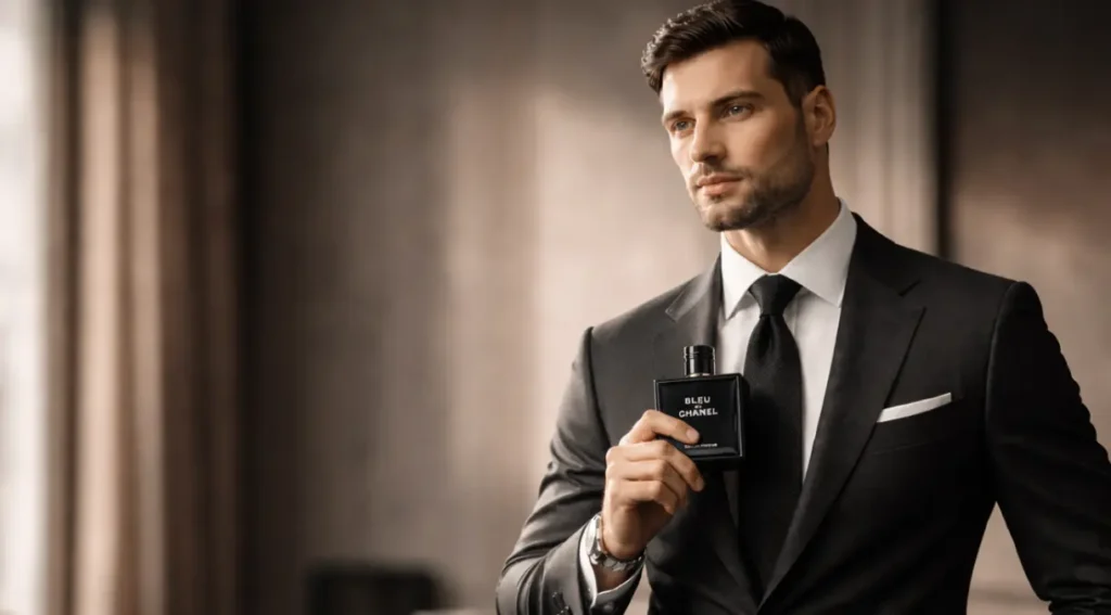 Bleu de Chanel perfume masculino trabalho elegância escritório