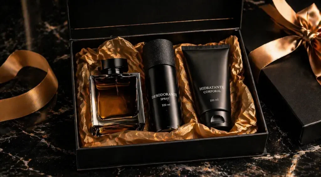 kit perfume masculino presente embalagem premium