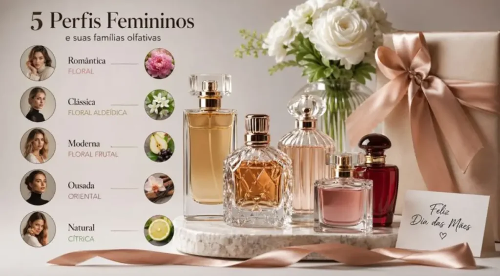 perfis olfativos femininos famílias fragrâncias guia escolha perfume