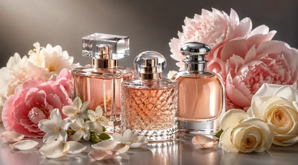 flores essenciais perfumes florais femininos rosa jasmim peônia