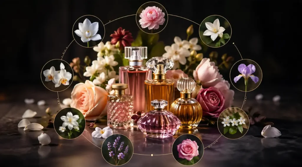 tipos perfumes florais subfamilias olfativas infografico