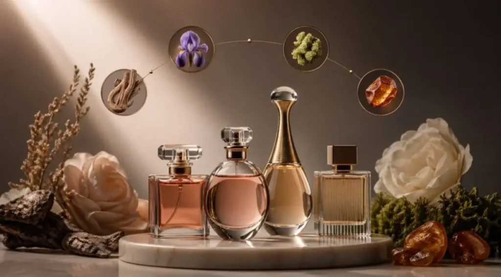 ingredientes tendência perfumaria feminina 2026 oud iris musgo