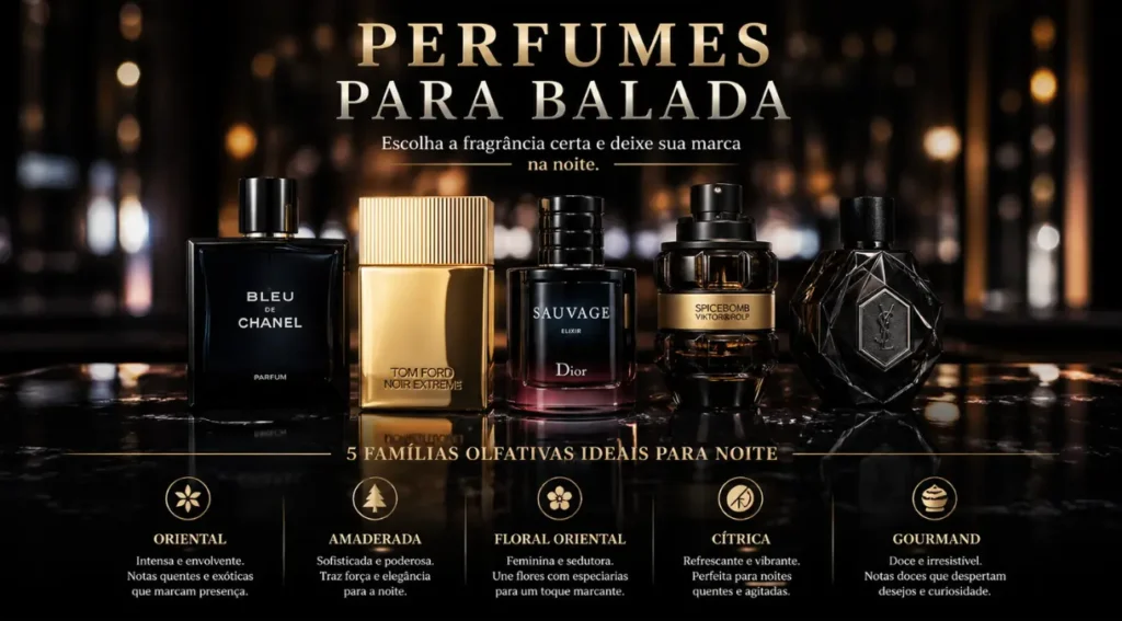 famílias olfativas perfumes para balada oriental amadeirado gourmand