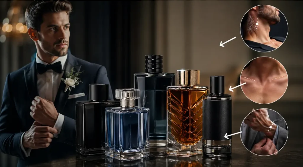 onde aplicar perfume masculino casamento pontos de pulso