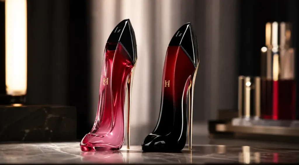 very good girl original vs elixir comparação frasco Carolina Herrera