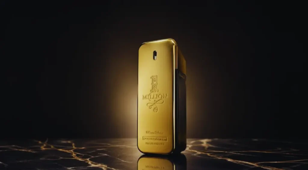 frasco 1 Million Paco Rabanne dourado formato barra de ouro