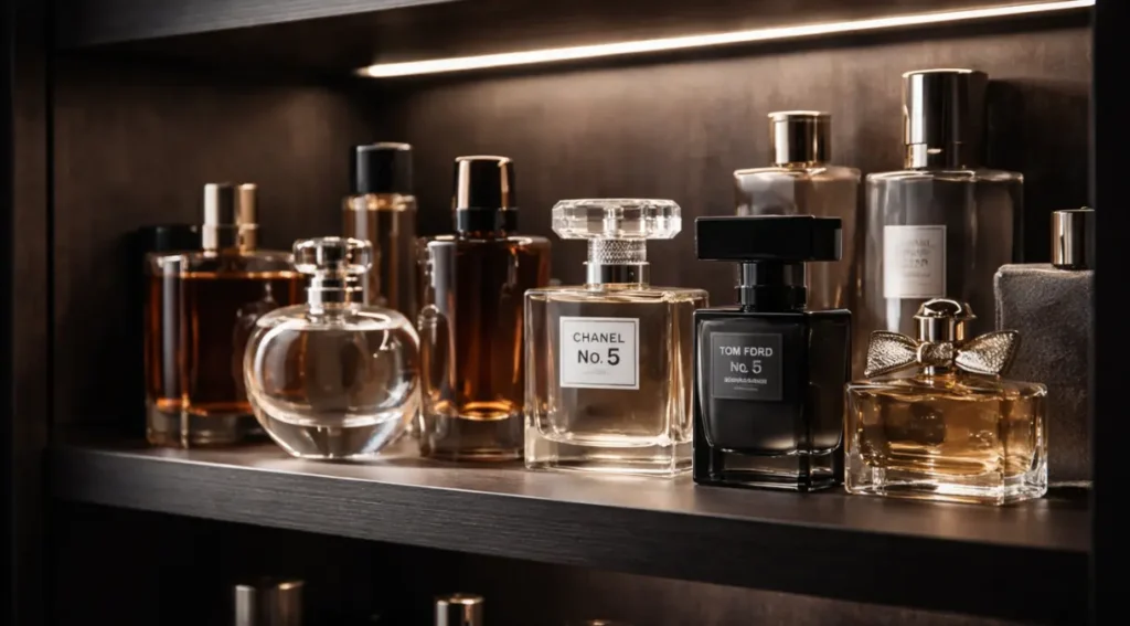 como guardar perfume corretamente prateleira organizada ambiente escuro