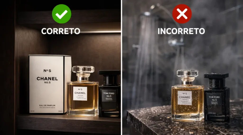 onde guardar perfume: armário fechado, evitar banheiro