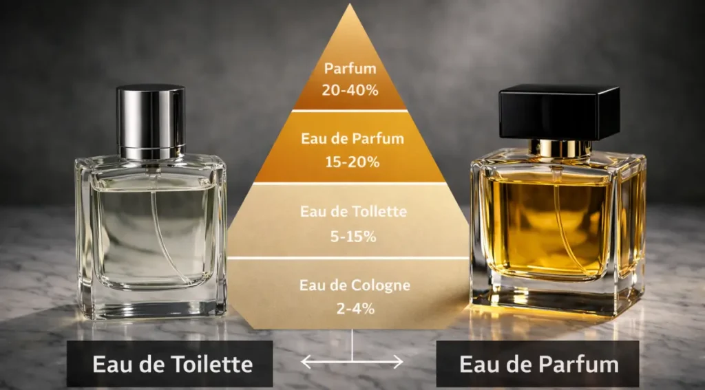 tabela comparativa eau de parfum eau de toilette diferença concentração duração
