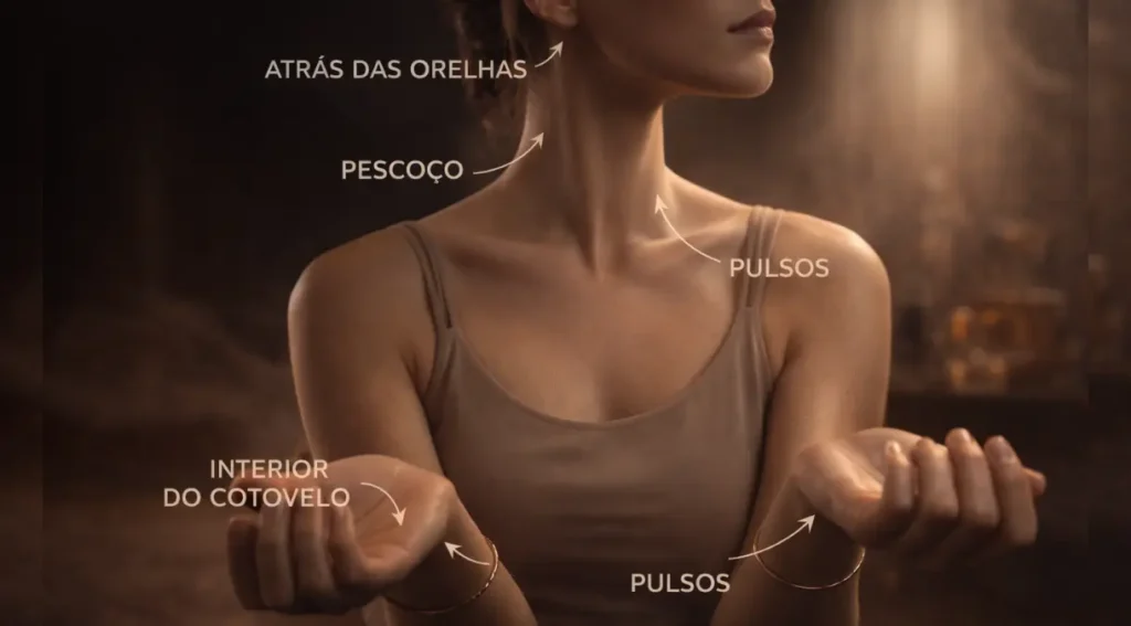 pontos aplicação perfume pulsos pescoço perfume durar mais