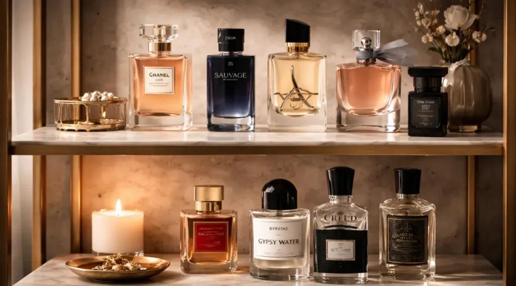 coleção de perfumes importados organizada por ocasião e estação