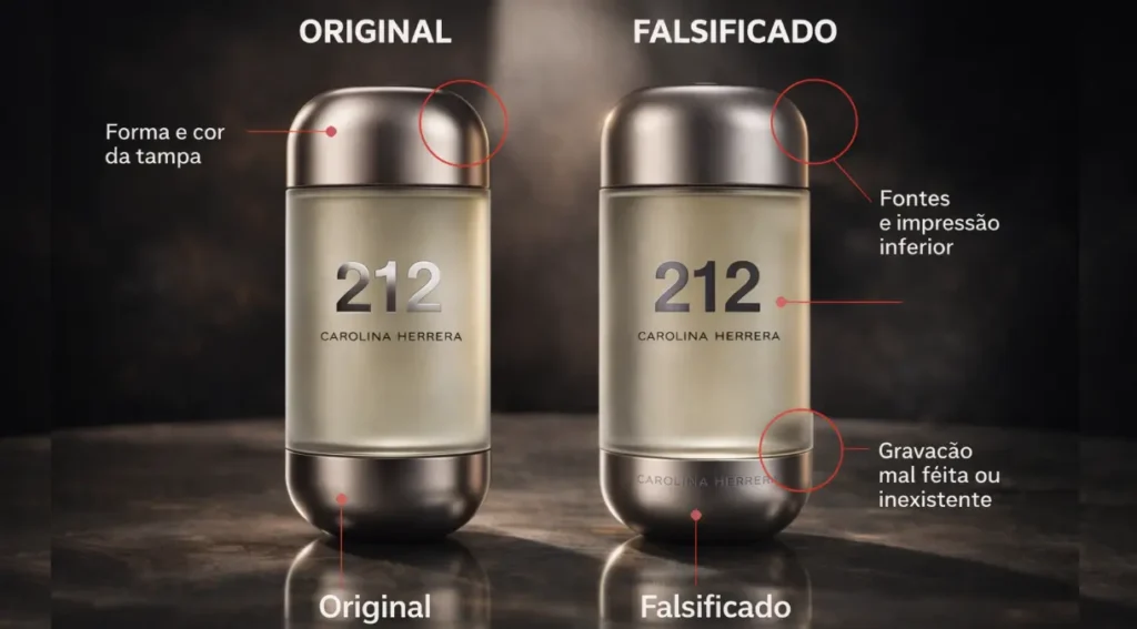 como identificar 212 Carolina Herrera original falsificado