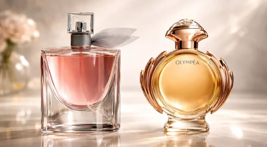 La Vie Est Belle Lancôme vs Olympéa Paco Rabanne perfumes femininos importados
