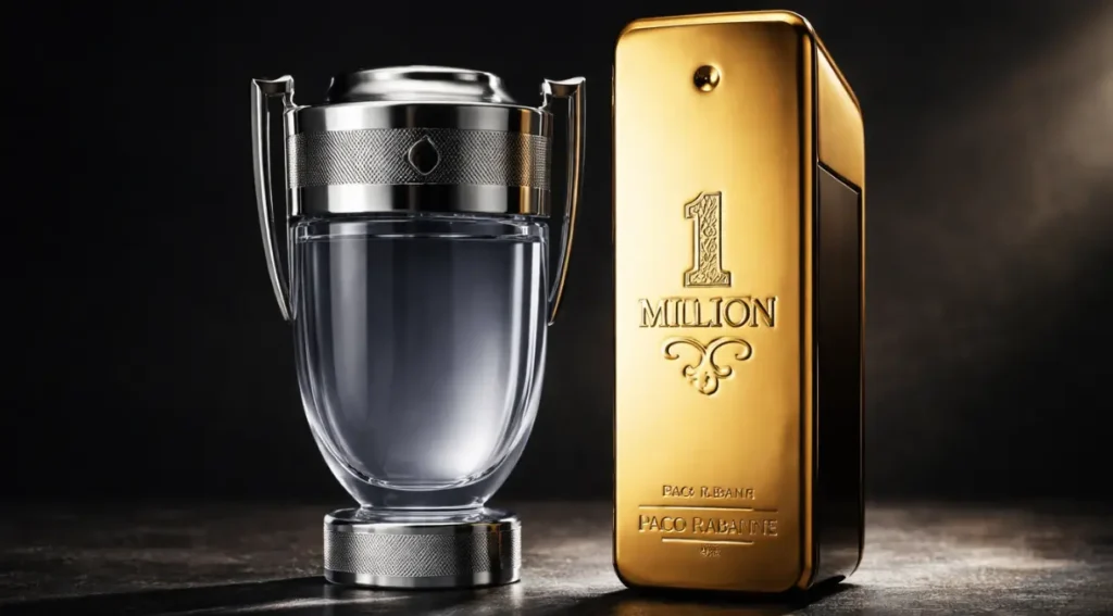 invictus vs 1 million paco rabanne comparação frascos