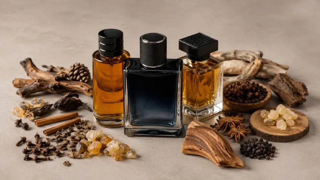 ingredientes naturais perfumaria masculina inverno oud sândalo especiarias