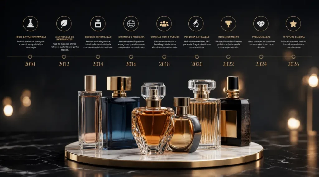 evolução perfumaria brasileira linha do tempo qualidade fragrâncias nacionais