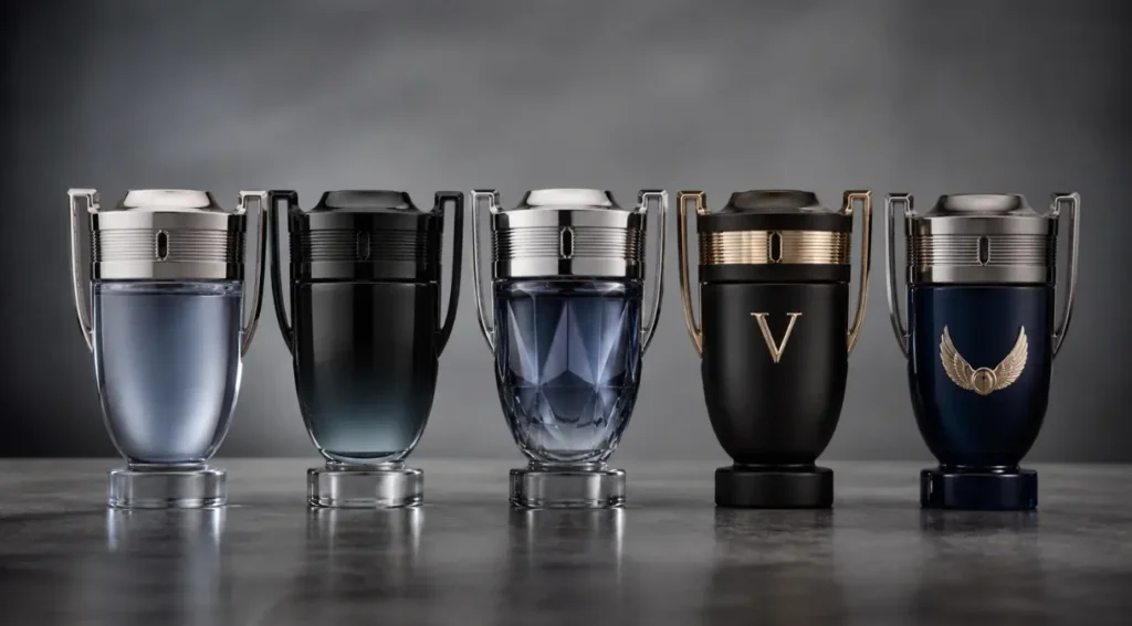 linha Invictus Paco Rabanne versões EDT EDP Elixir comparação