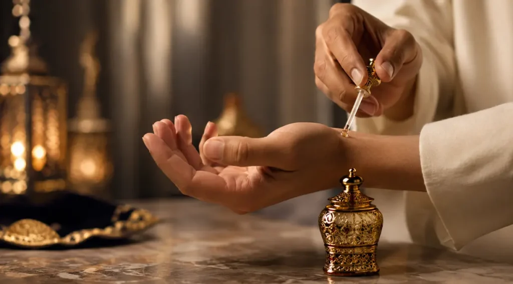 como aplicar attar perfume árabe pulso técnica correta