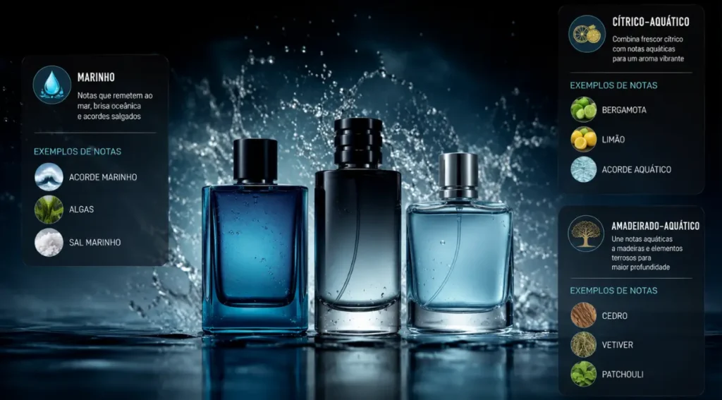 subfamilias perfume aquatico masculino infografico notas olfativas