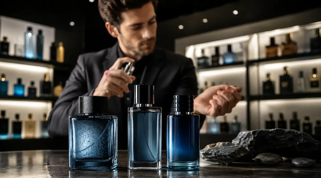 como testar perfume aquatico masculino na pele pulso