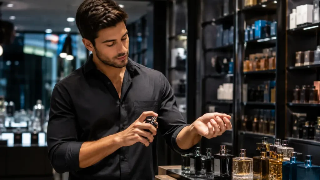 testando perfume masculino boticário na pele loja