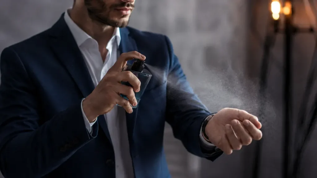 como aplicar EDP masculino pontos de pulso fixação perfume