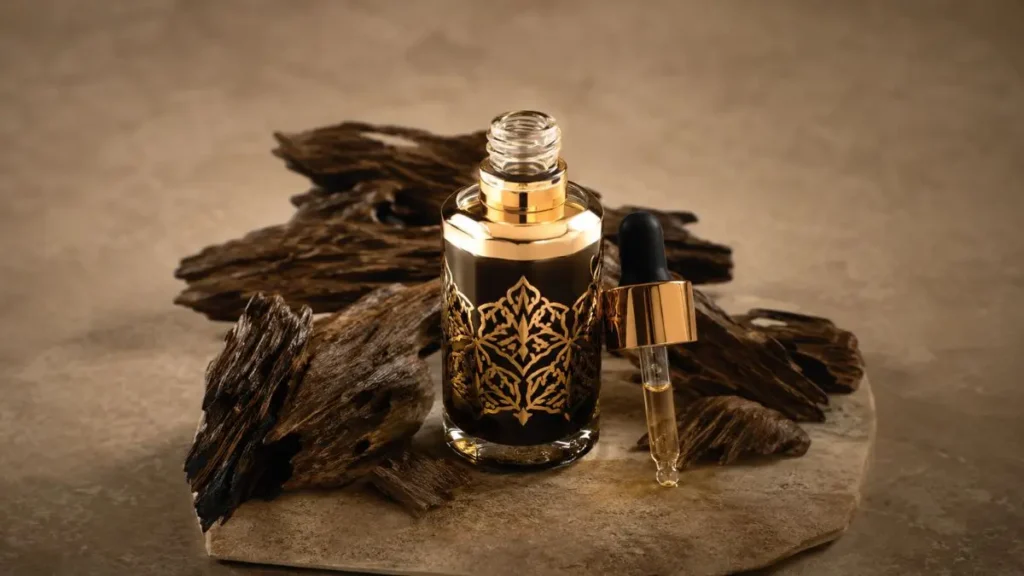óleo oud aplicação frasco roll on perfumaria nicho