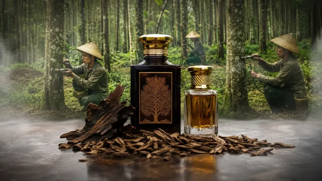 plantação Aquilaria inoculação artificial oud sustentável
