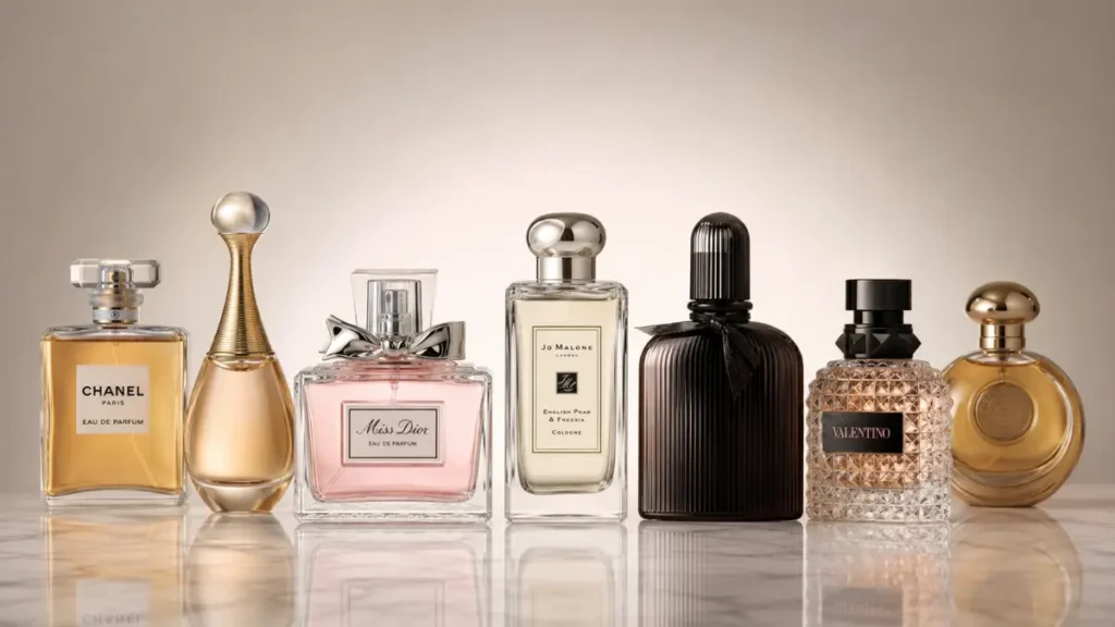 comparativo marcas perfumes de luxo frascos diferentes origens