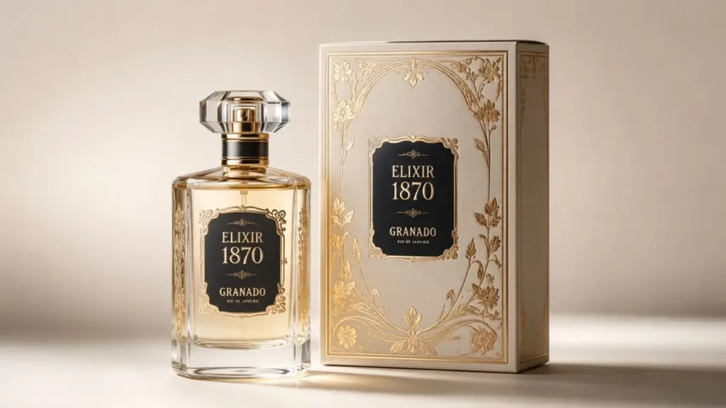 perfume elixir 1870 granado frasco embalagem art nouveau