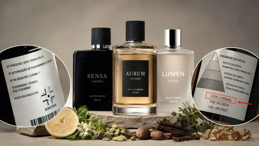 como verificar perfume original registro ANVISA rótulo