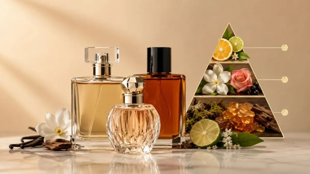 pirâmide olfativa notas saída coração base fixação perfume