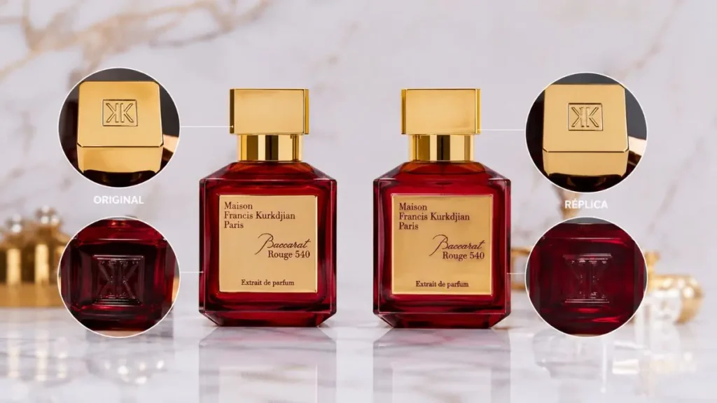 como identificar baccarat rouge 540 original vs falso