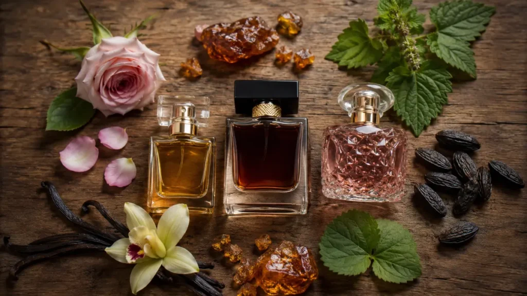 ingredientes perfume rastro âmbar patchouli baunilha almíscar