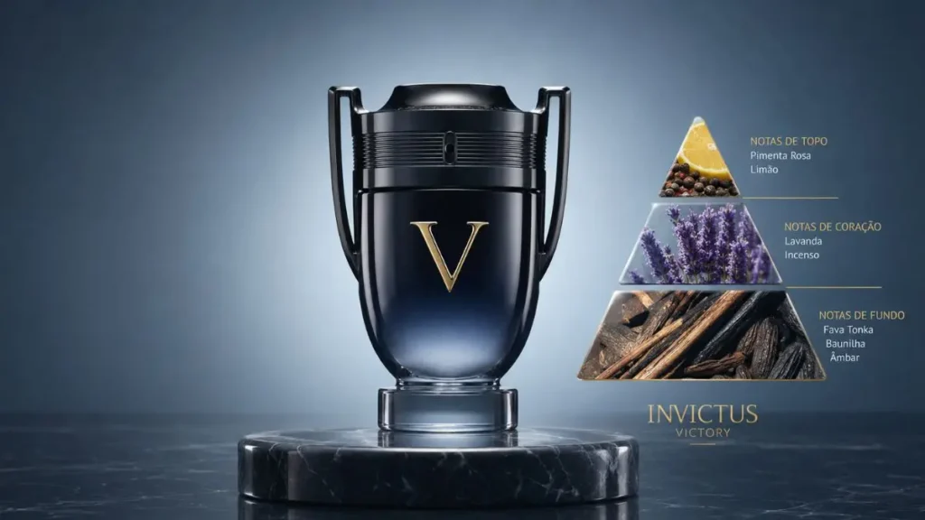 pirâmide olfativa invictus victory paco rabanne notas limão olíbano baunilha
