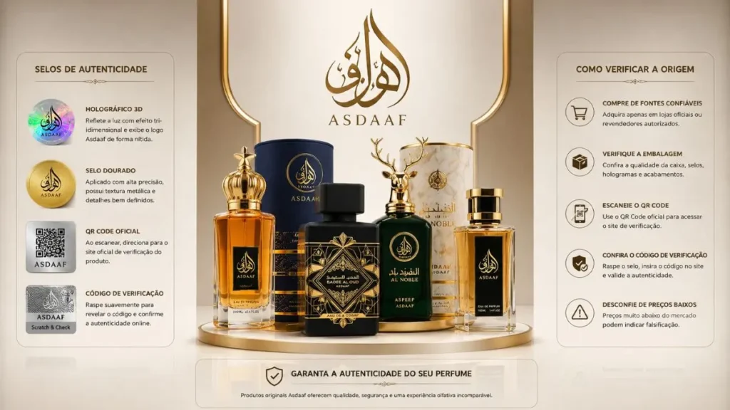 como identificar perfume árabe original autenticidade Asdaaf Lattafa
