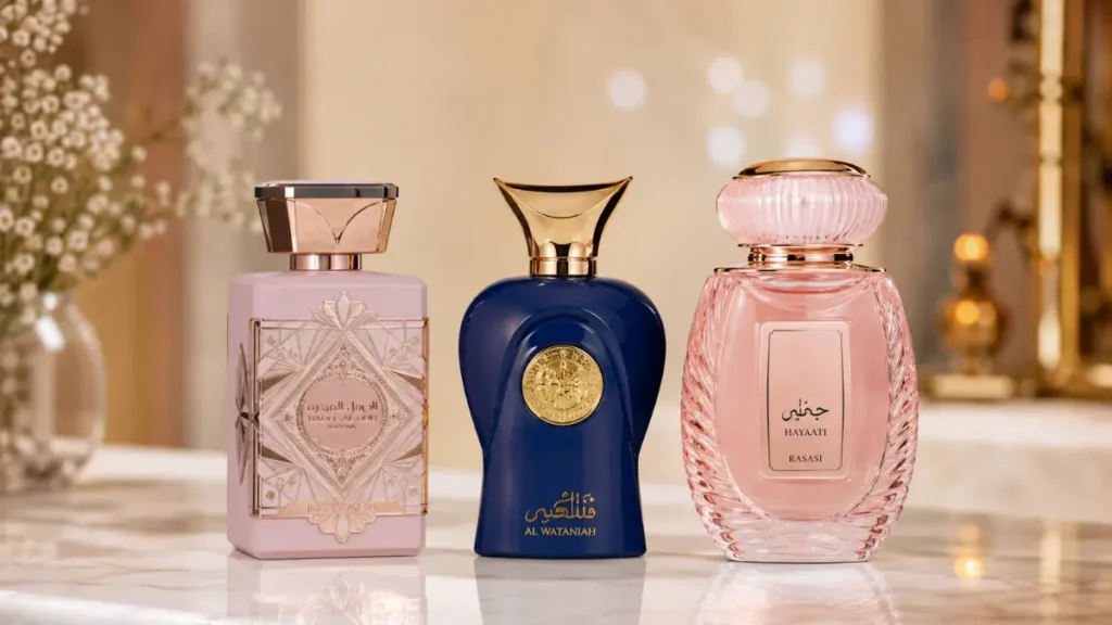 marcas perfumes árabes femininos Lattafa Al Wataniah Rasasi