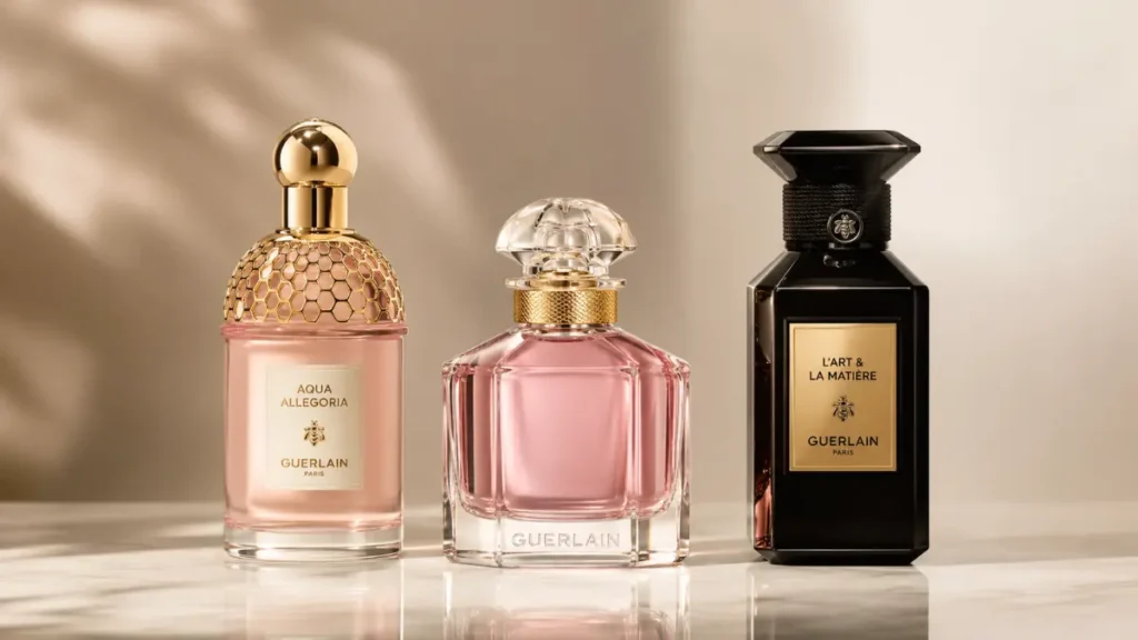 coleções Guerlain Aqua Allegoria Mon Guerlain L'Art et la Matière comparação