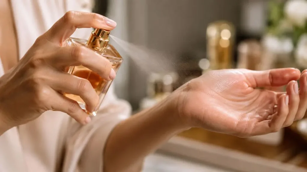 aplicação teste perfume pulso pele