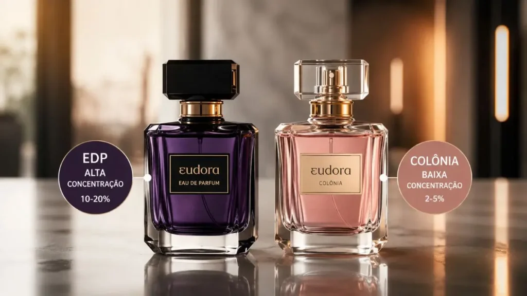 diferença eau de parfum desodorante colônia Eudora