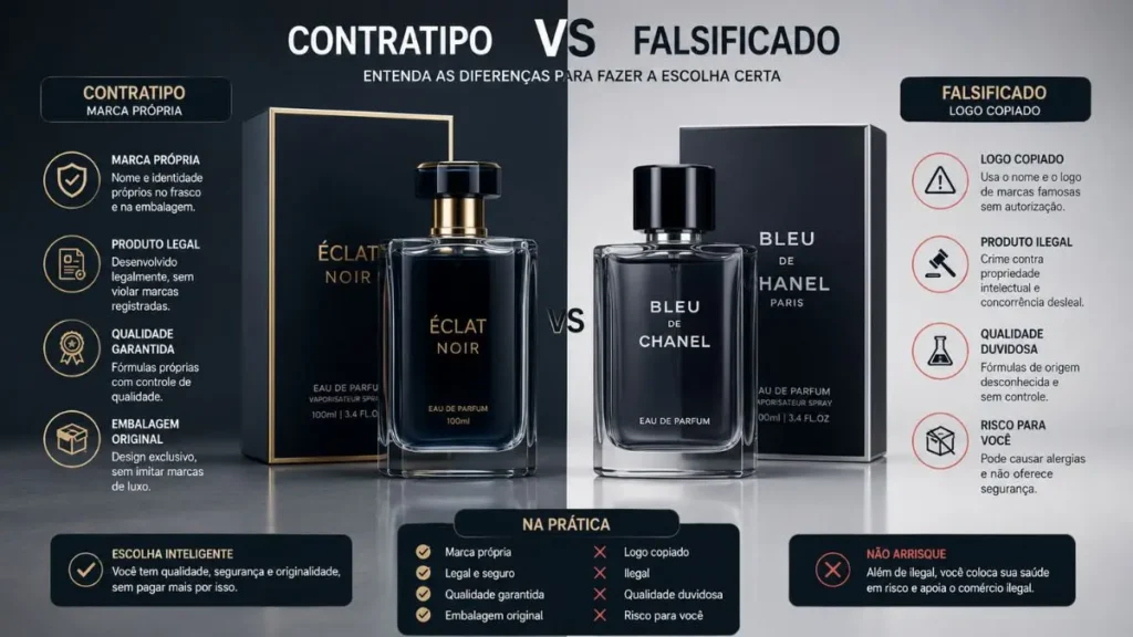 diferença entre perfume contratipo legal e falsificação