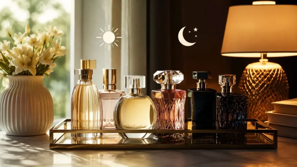 perfume dia x noite frascos comparação