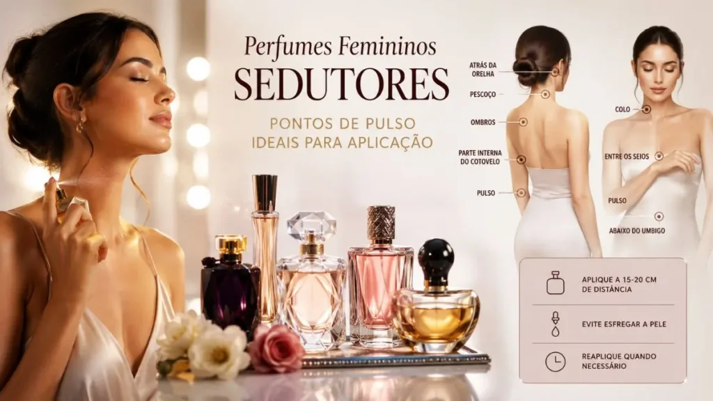 pontos de aplicação perfume feminino durabilidade