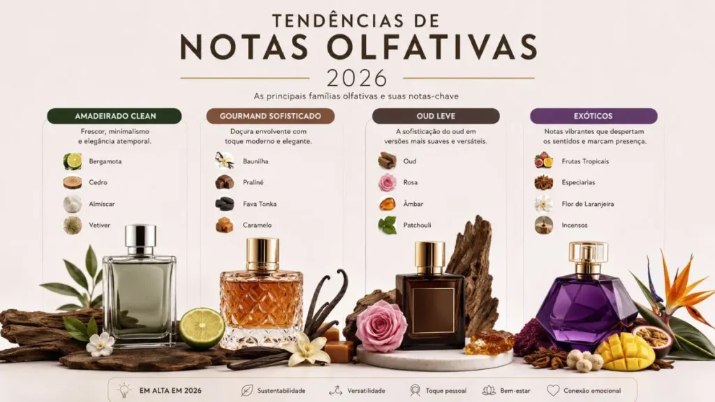 infográfico famílias olfativas tendências 2026