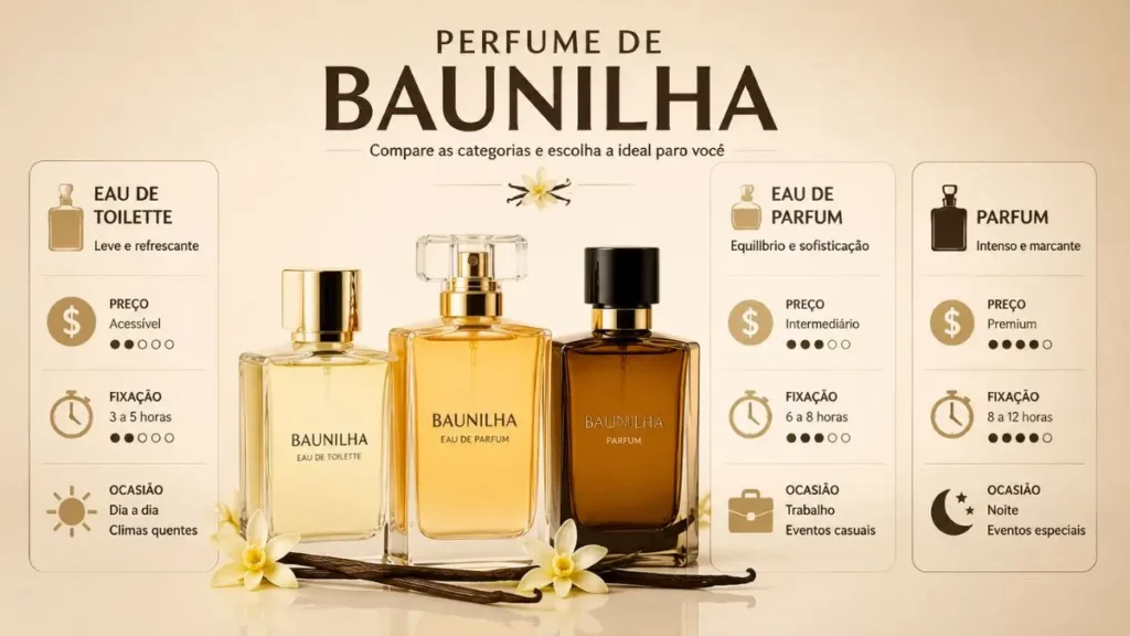 comparativo perfumes de baunilha nacional importado seletivo