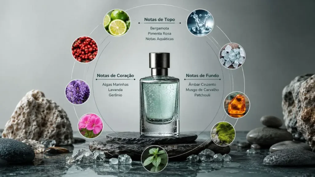 pirâmide olfativa perfume nota mineral
